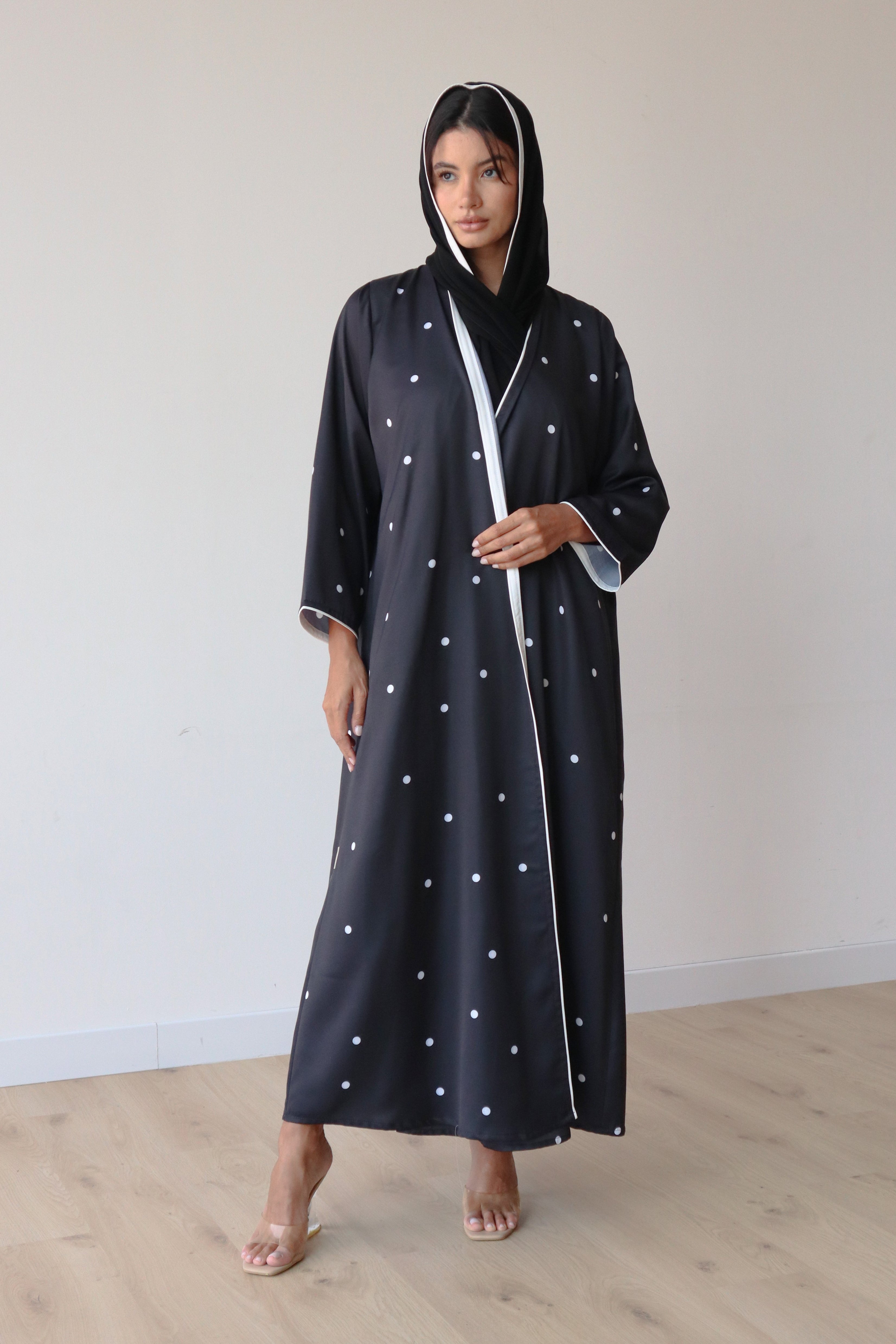 Basic Polka Dot (Black and White Abaya)