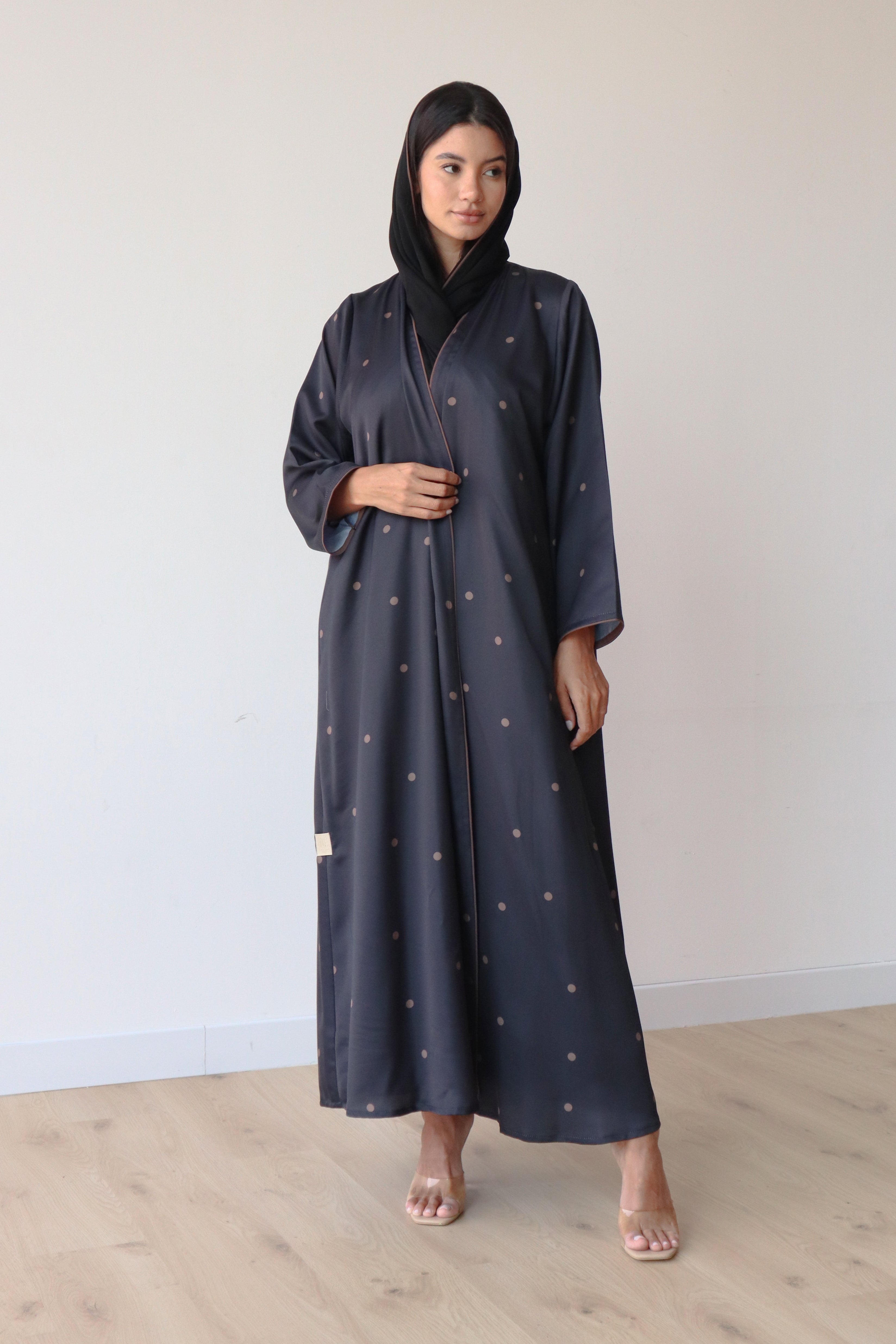 Basic Polka Dot (Black and Brown Abaya)