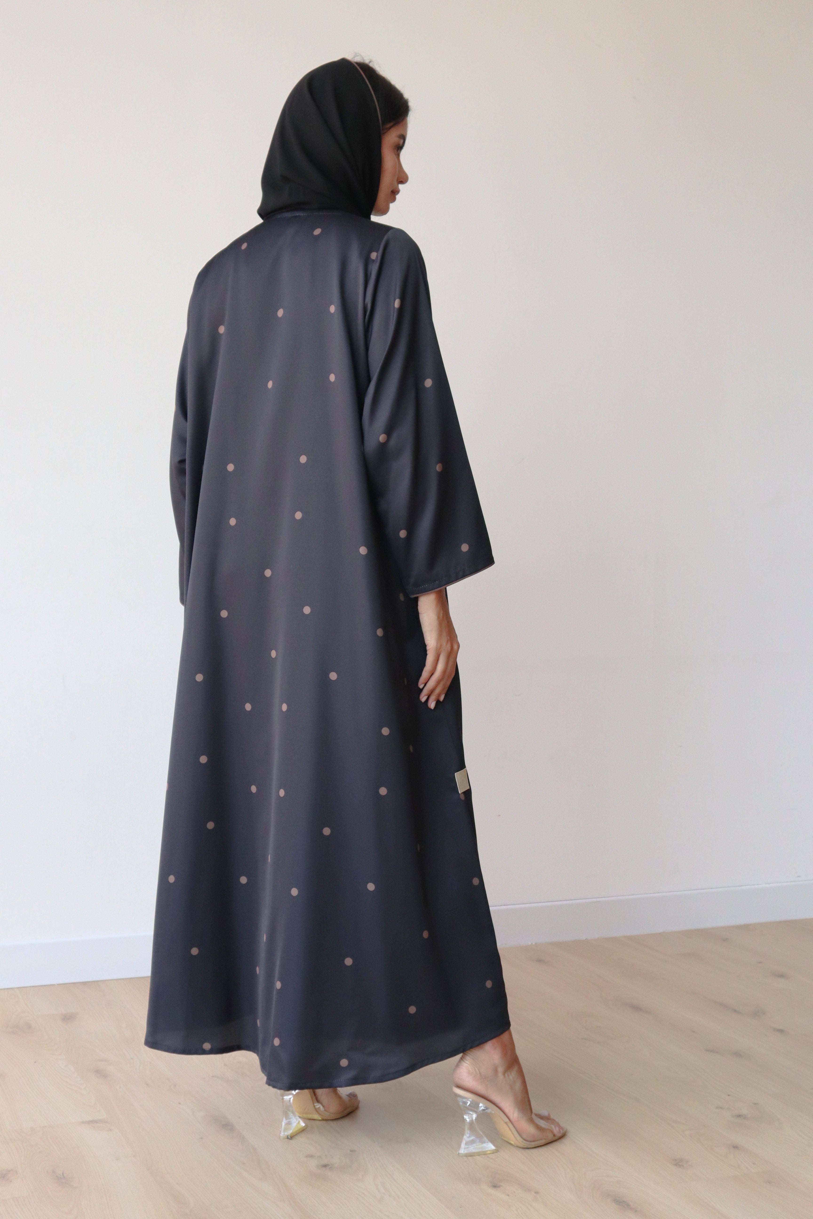 Basic Polka Dot (Black and Brown Abaya)