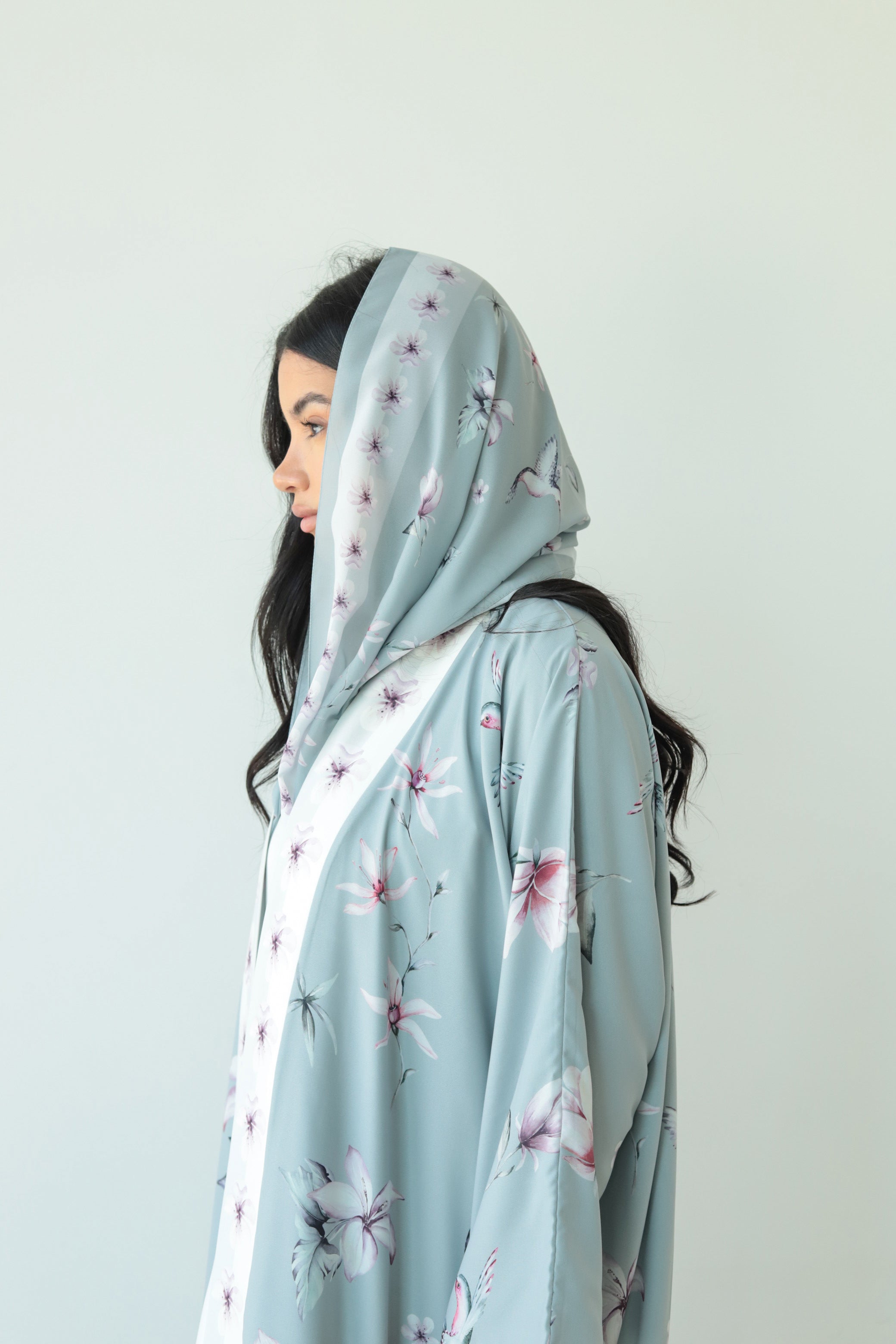 Basic Print Nature (Light Green Abaya)
