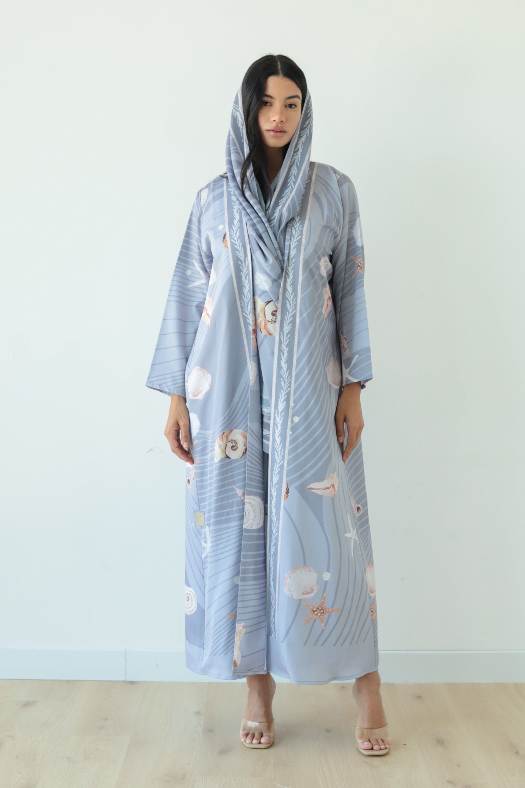Basic Print Beach (Grey Abaya)