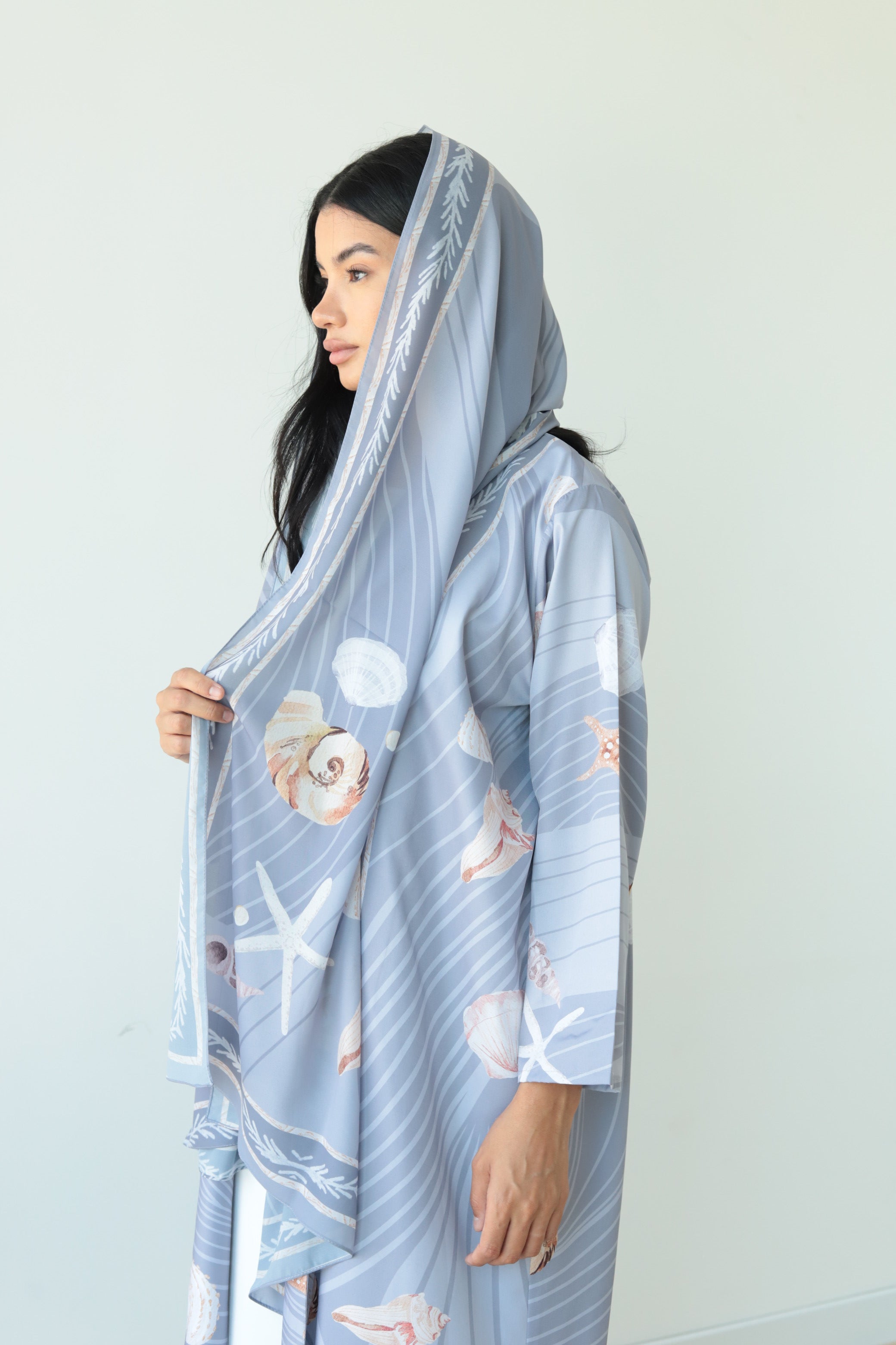 Basic Print Beach (Grey Abaya)
