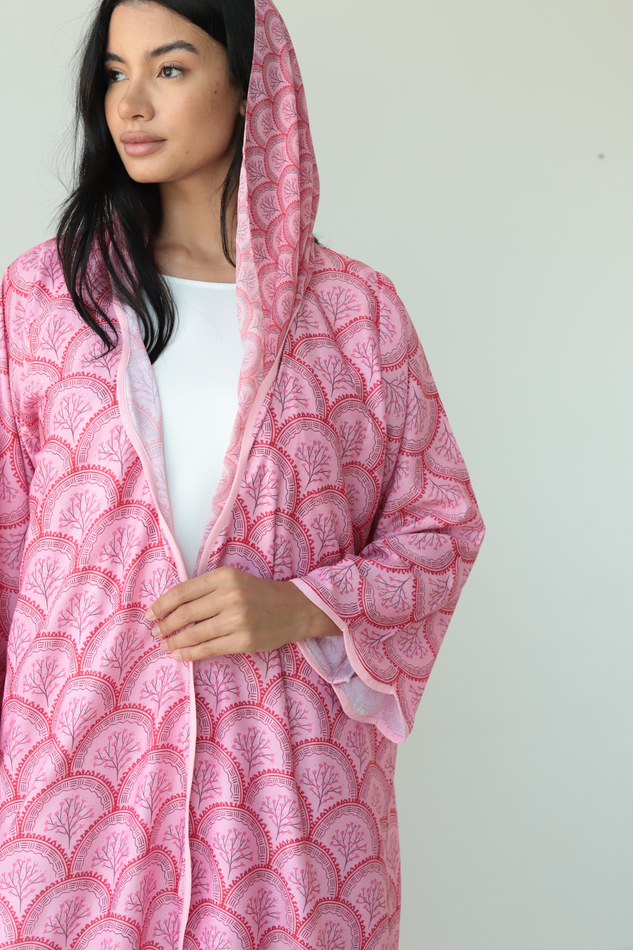 Basic Print Blossom (Pink Abaya)