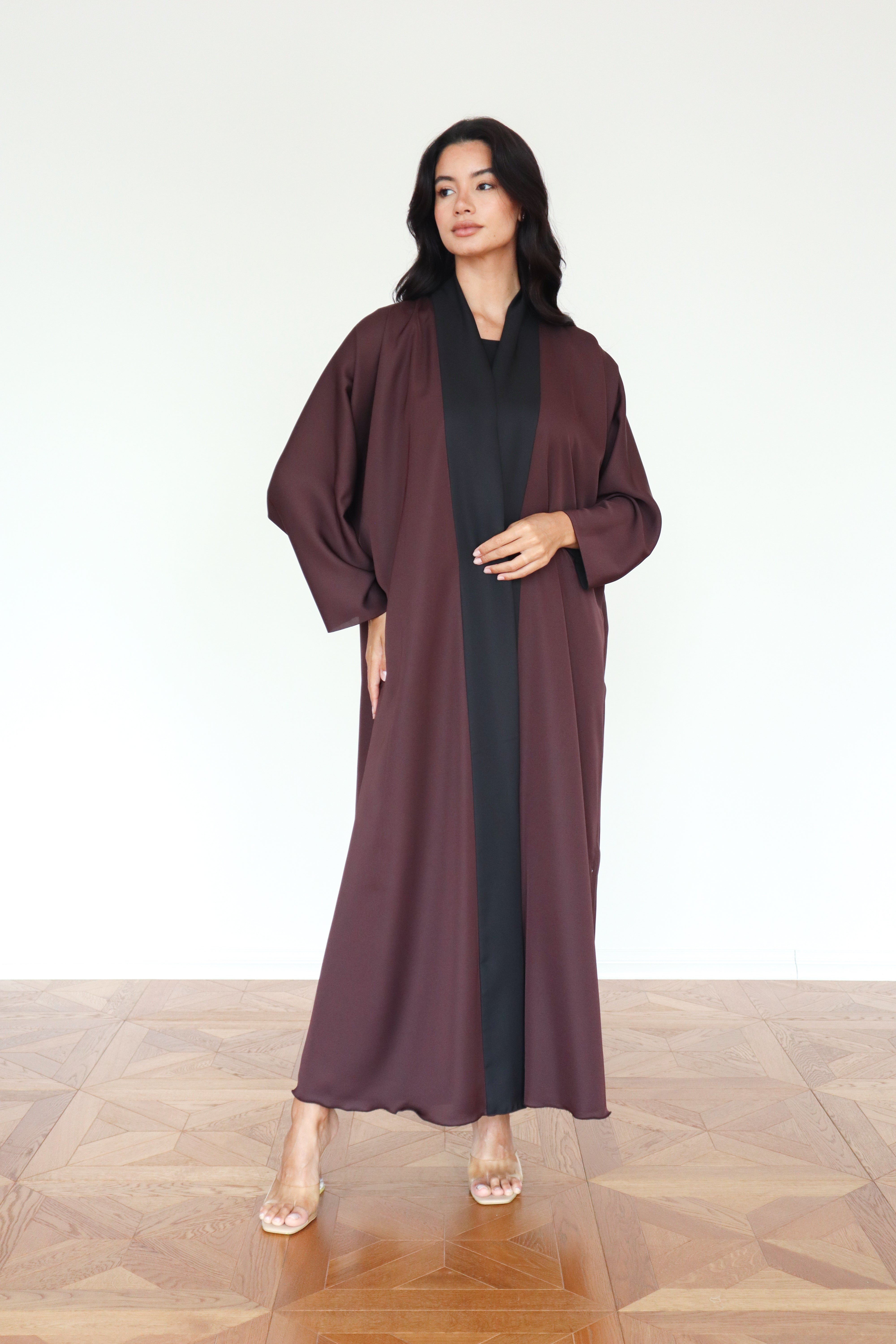 Basic Reversible half bisht (Black & Brown Abaya)