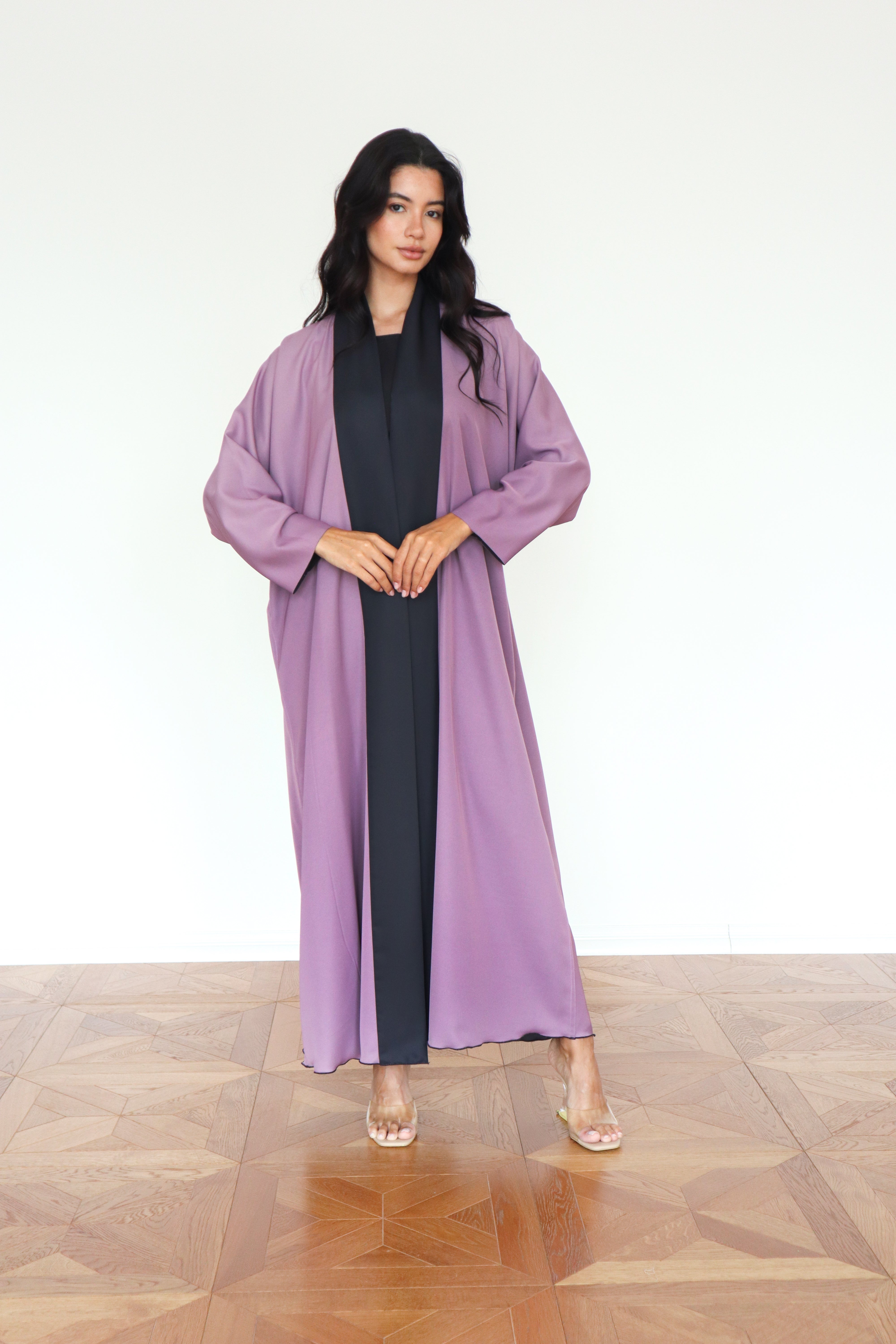 Basic Reversible half bisht (Black & Purple Abaya)