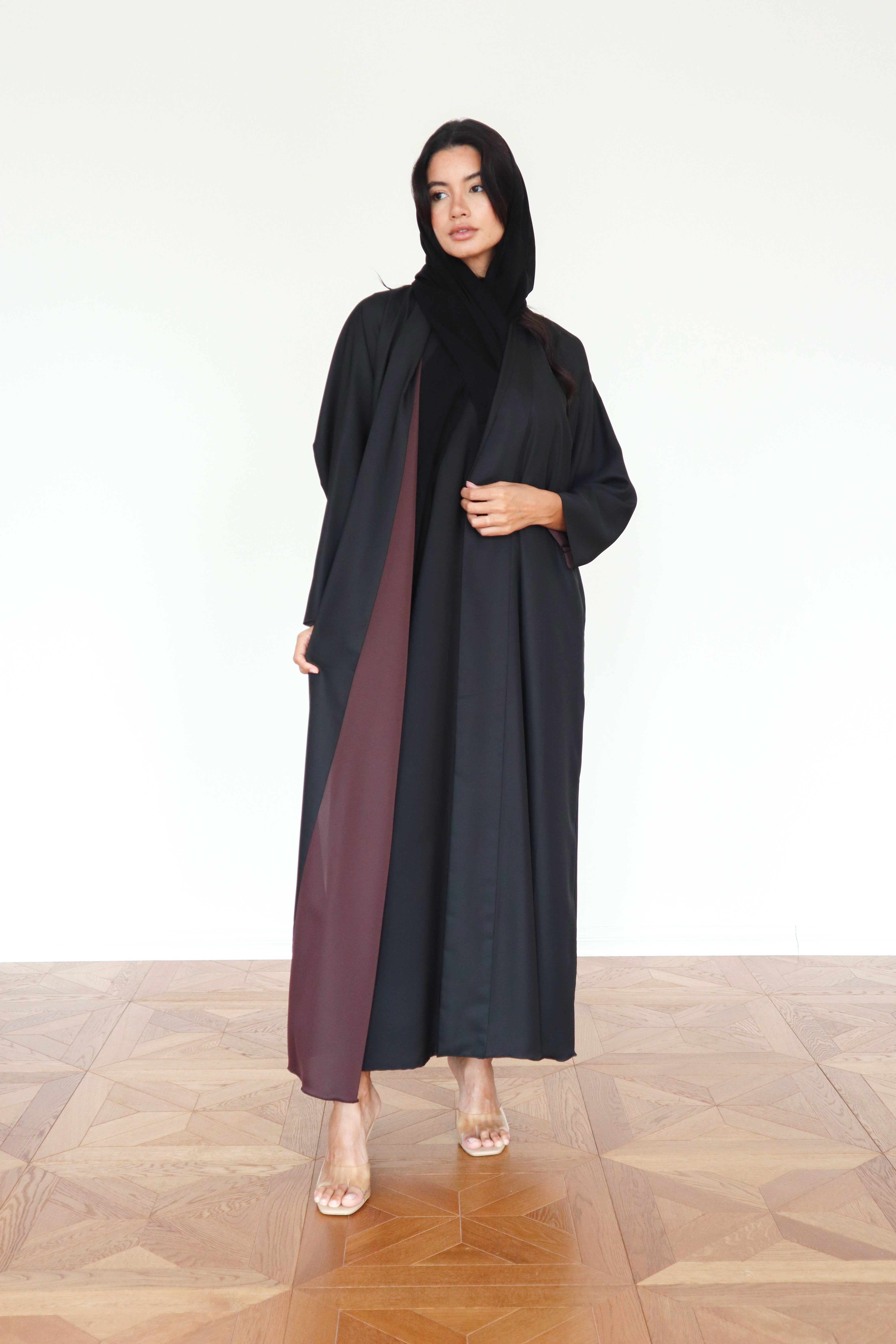 Basic Reversible half bisht (Black & Brown Abaya)