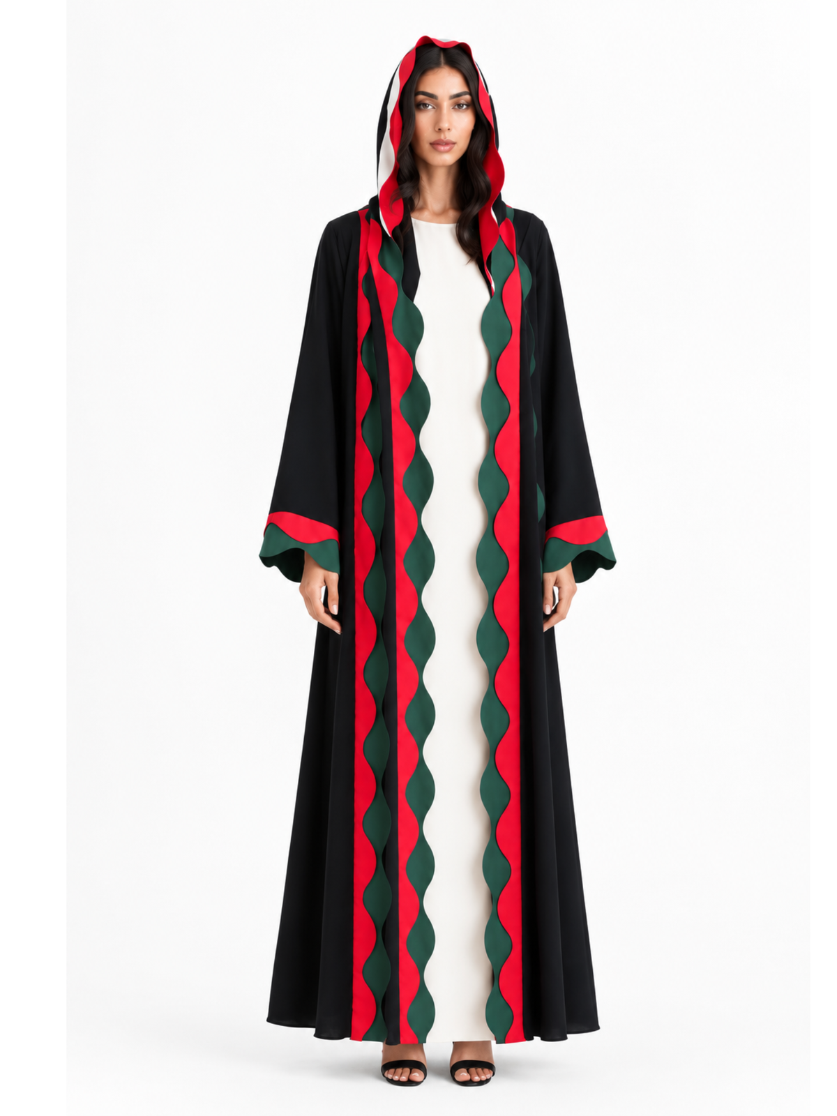 Basic National Day Waves Abaya