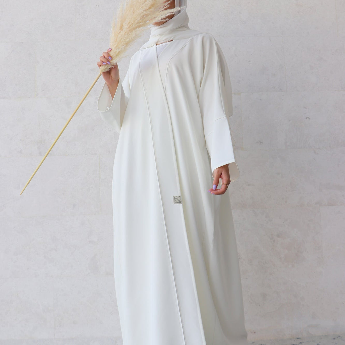 Buy Online Basic 05 Five (White Crepe Abaya) 60 / Yes / Custom Buy Online Basic 05 Five (White Crepe Abaya) 60 / Yes / Custom