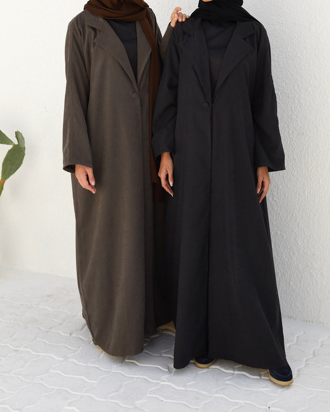 Basic 13 Thirteen Black Soft Suede Abaya look 2 from the LATEST ONLINE DUBAI ABAYAS COLLECTION